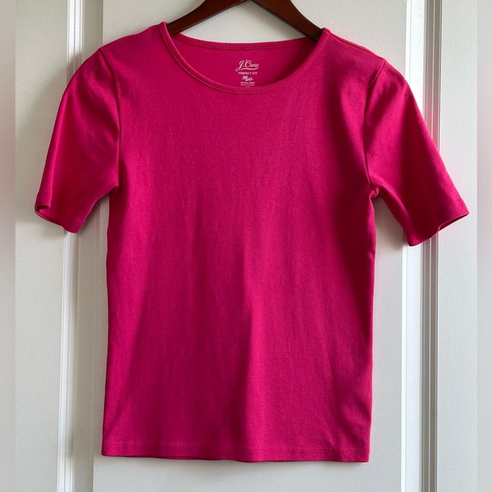 J. Crew Slim Perfect Fit T-Shirt, Short Sleeve, Pink, Small